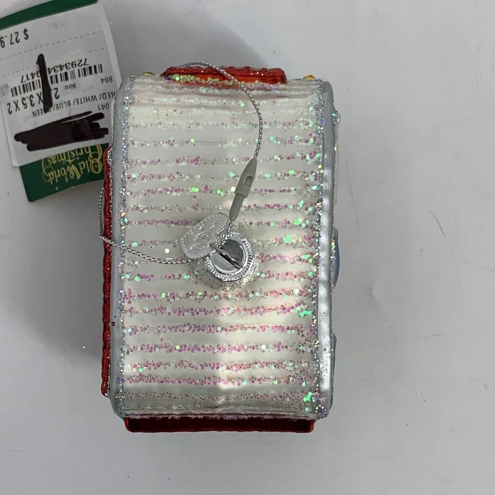 Old World Christmas Travel‎ Trailer Camper RV Ornament Red Green White
